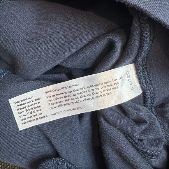 Eileen Fisher Cotton Jersey Yoga Pants Navy Size M Pull-On - Picture 4 of 6